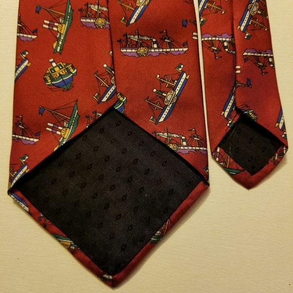 Boats and Ships printed silk tie by Rooster - Picture 4 of 8
